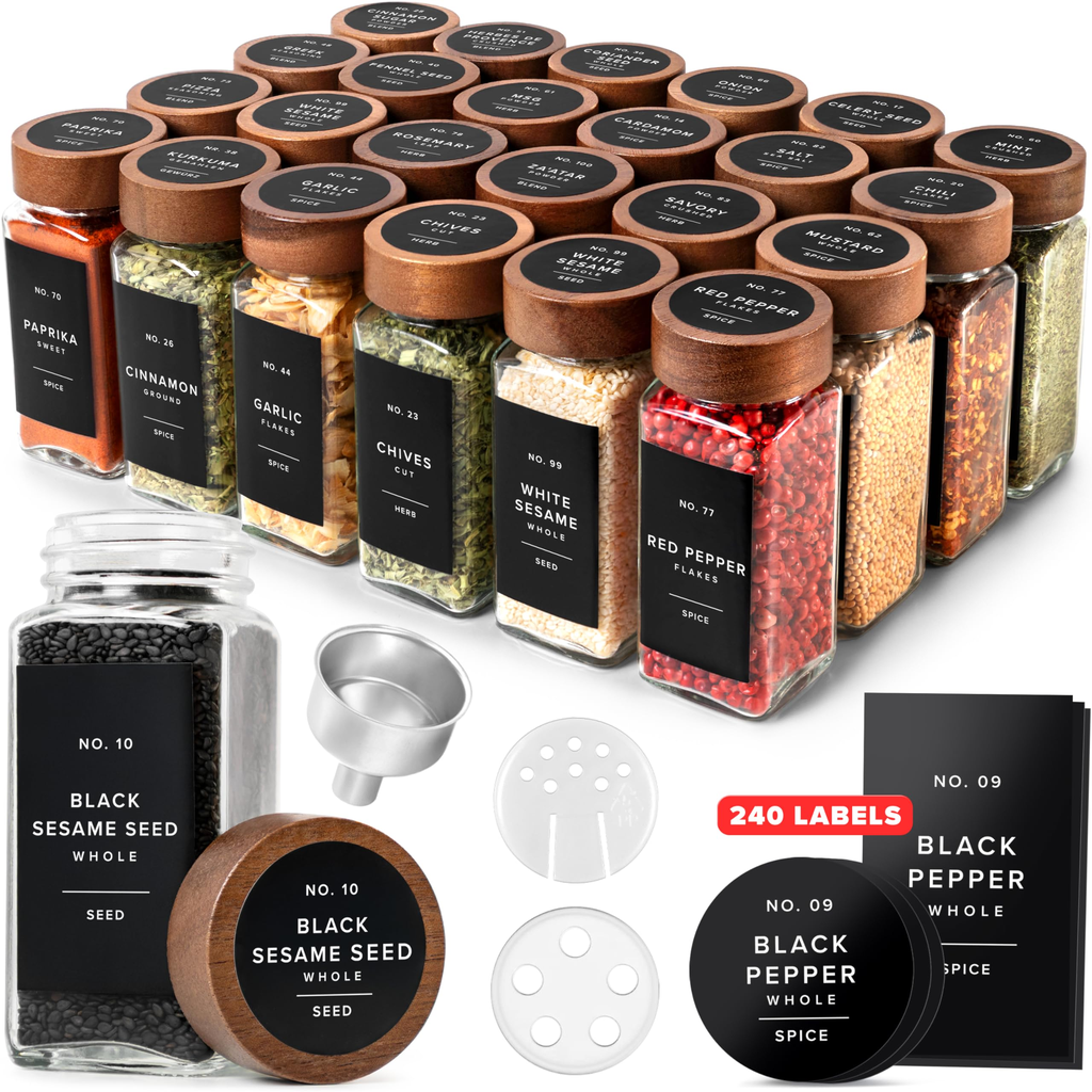 Espinoza Harvest Pantry Heavy Duty Spice Jars Clear